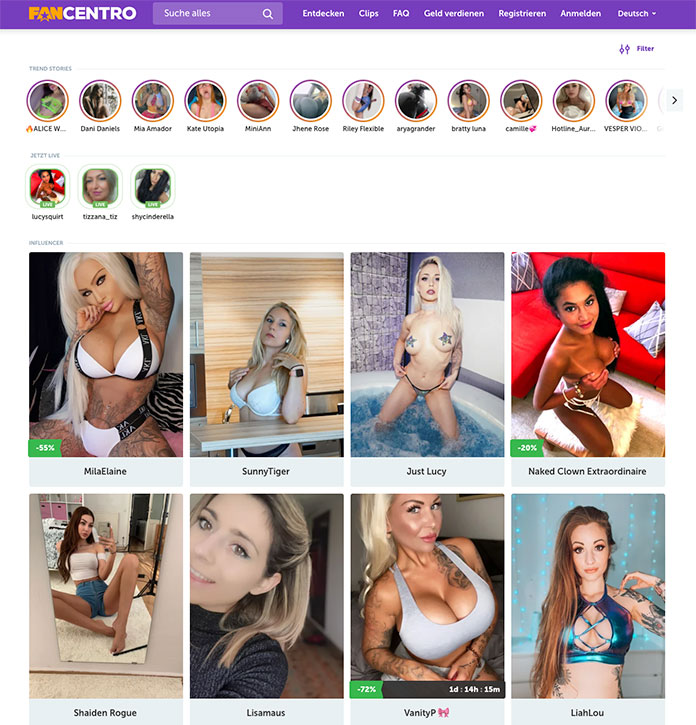 fancentro.com Startseite