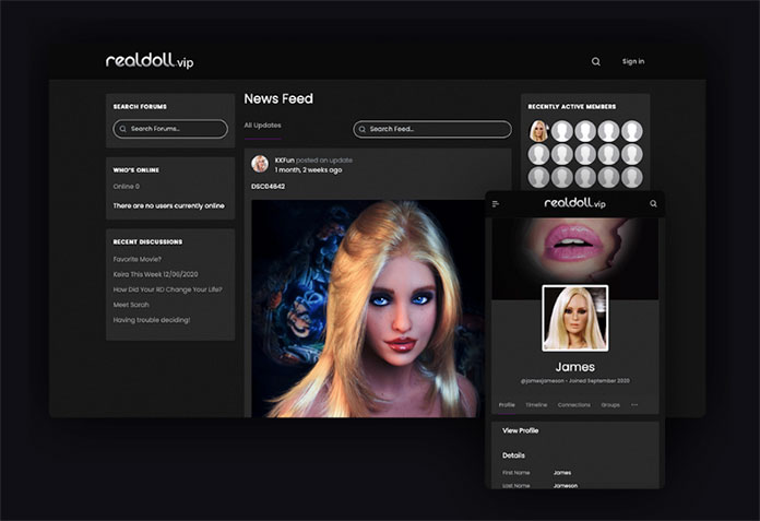 Realdoll VIP Social Media Plattform für Liebhaber von Sexrobotern