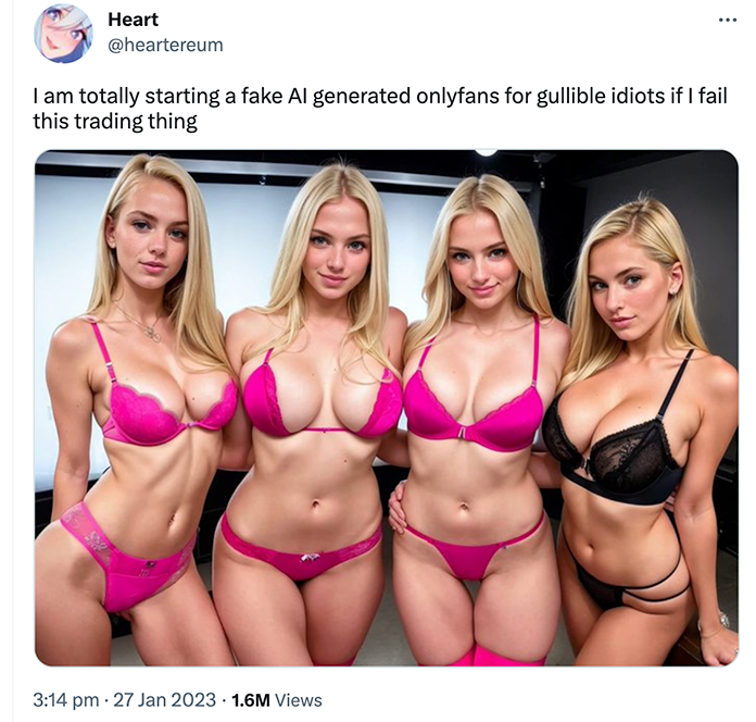 Twitter User zeigt sexy Models von KI erzeugt
