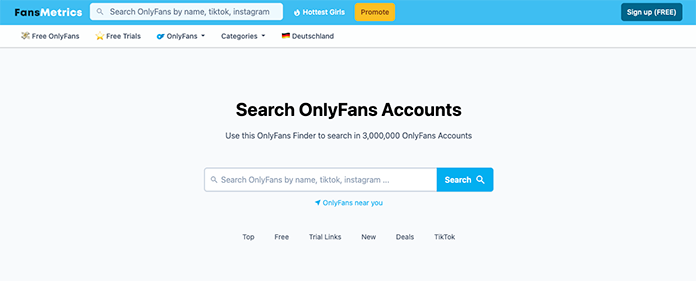 fansmetrics…com erstklassige Suchmaschine für die besten Onlyfans Profile