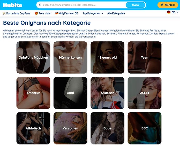 hubite.com Beste Onlyfans nach Kategorie