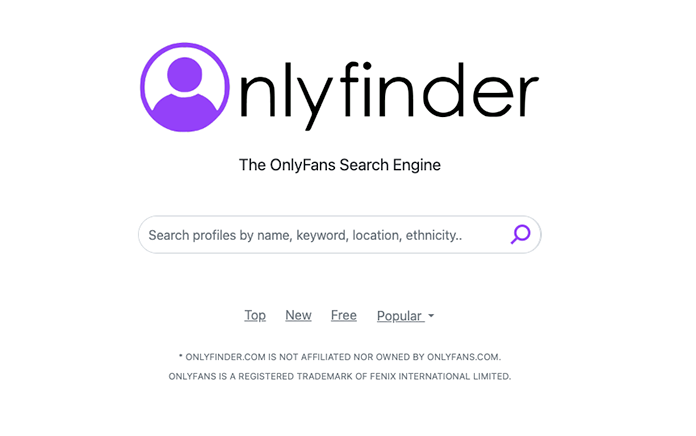 onlyfinder.com Onlyfans Suchmaschine mit verschiedenen Filtern