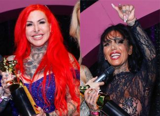 Cat Coxx und Tyraride mit ihren Venus Awards
