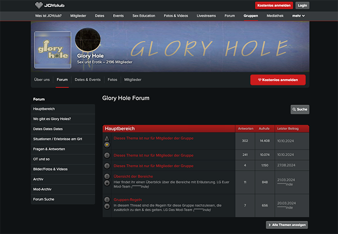 Joyclub Glory Hole Forum