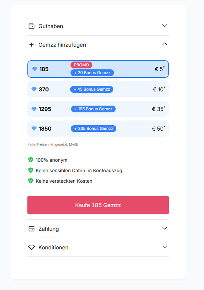 Cherrizz Guthaben Gemzz