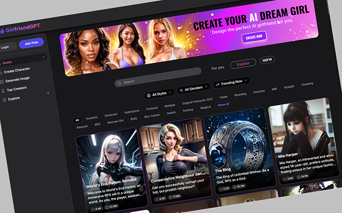 AI Generator auf girlfriendgpt.online